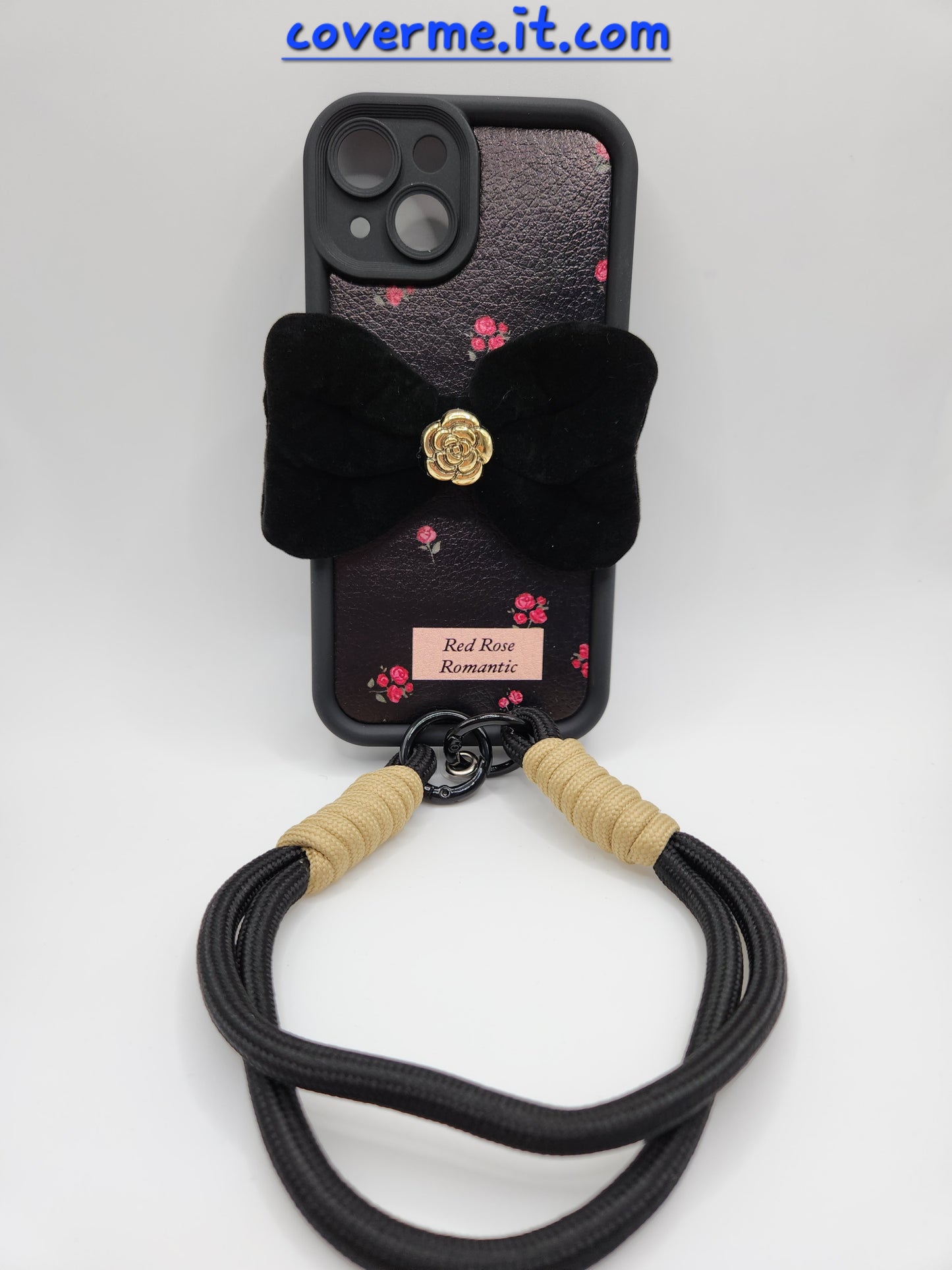🌹Coque iPhone « Red Rose Romantic » – Élégance florale avec nœud en velours et lanière chic compatible iphone 16 pro max iphone 15 pro max iphone 14 pro max iphone 13 pro max iphone 13 /14 normal