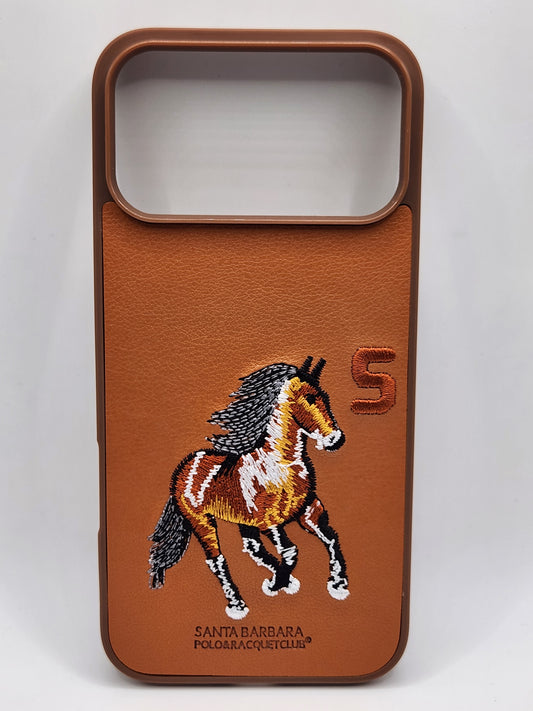 بوشيط هاتف فاخر بتصميم أنيق وتطريز حصان مميز 🐎(17 PRO MAX)