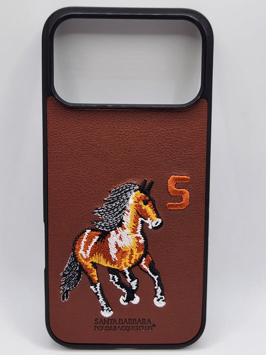 بوشيط هاتف فاخر بتصميم أنيق وتطريز حصان مميز 🐎(17 PRO MAX)