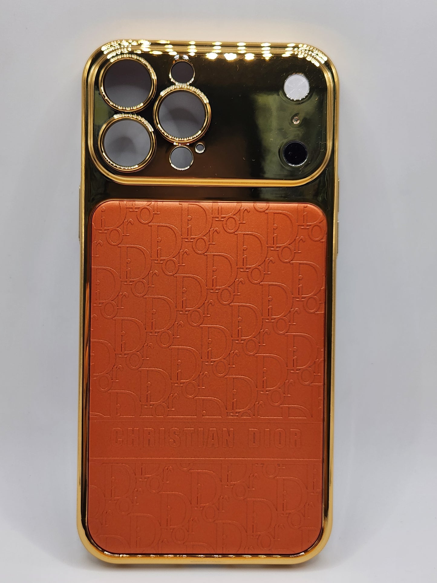 بوشيط فاخر لأيفون 13 برو ماكس بتصميم أيفون 17 برو ماكس – إطار ذهبي أنيق بلمسة فخمة(IPHONE 13 PRO MAX)