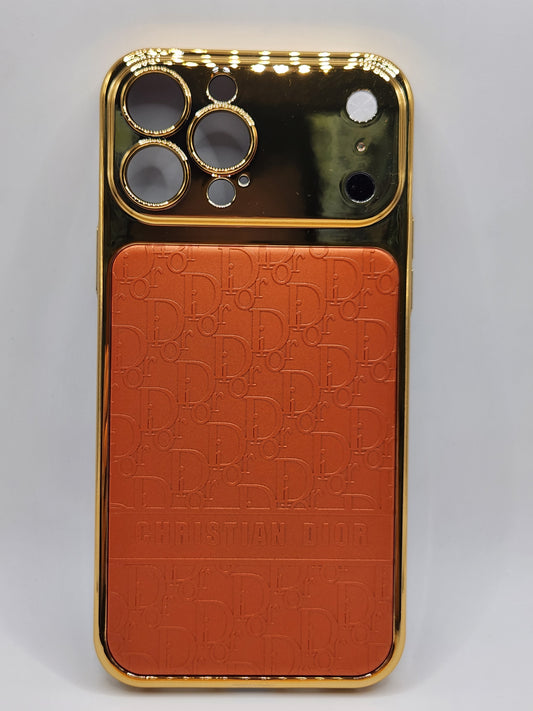 بوشيط فاخر لأيفون 13 برو ماكس بتصميم أيفون 17 برو ماكس – إطار ذهبي أنيق بلمسة فخمة(IPHONE 13 PRO MAX)