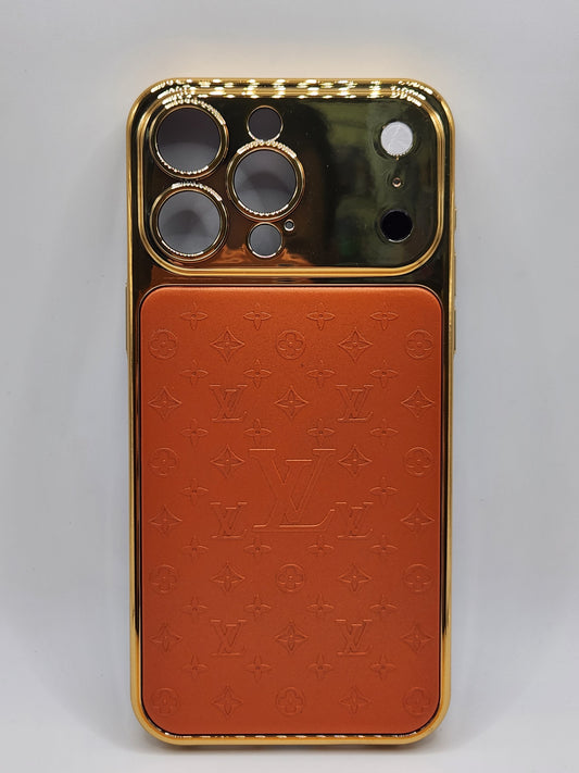 بوشيط فاخر لأيفون 15 برو ماكس بتصميم أيفون 17 برو ماكس – إطار ذهبي أنيق بلمسة فخمة(IPHONE 15 PRO MAX)