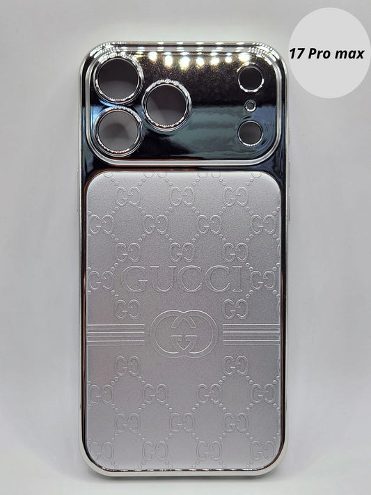 بوشيط هاتف بتصميم فاخر بنقش بارز وإطار  لامع – أناقة استثنائية وحماية متكاملة(IPHONE 17 PRO MAX)