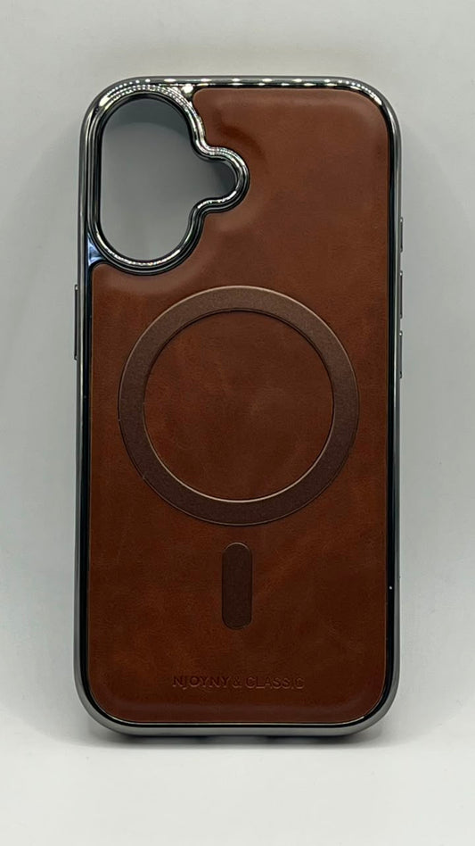 بوشيط جلد طبيعي فاخر للآيفون  تصميم أنيق وحماية متكاملة(IPHONE 17 NORMAL)