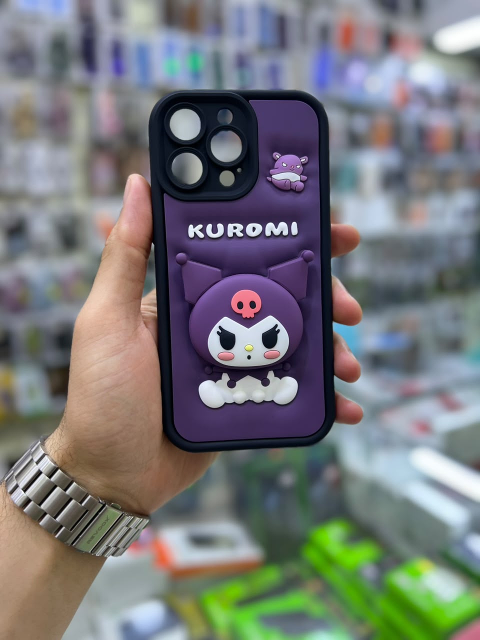 بوشيط سيليكون ثلاثي الأبعاد مع حامل مدمج  حماية وأناقة(IPHONE 14 PRO MAX)