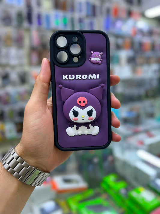 بوشيط سيليكون ثلاثي الأبعاد مع حامل مدمج  حماية وأناقة(IPHONE 14 PRO MAX)