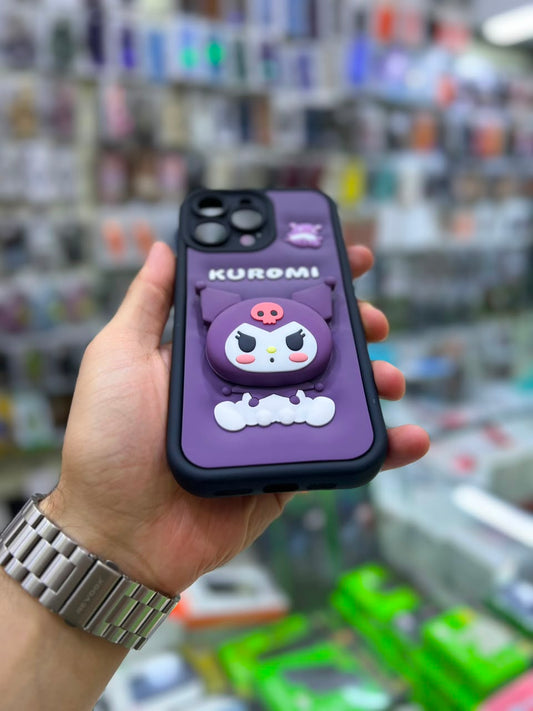 بوشيط سيليكون ثلاثي الأبعاد مع حامل مدمج  حماية وأناقة(IPHONE 14 PRO MAX)