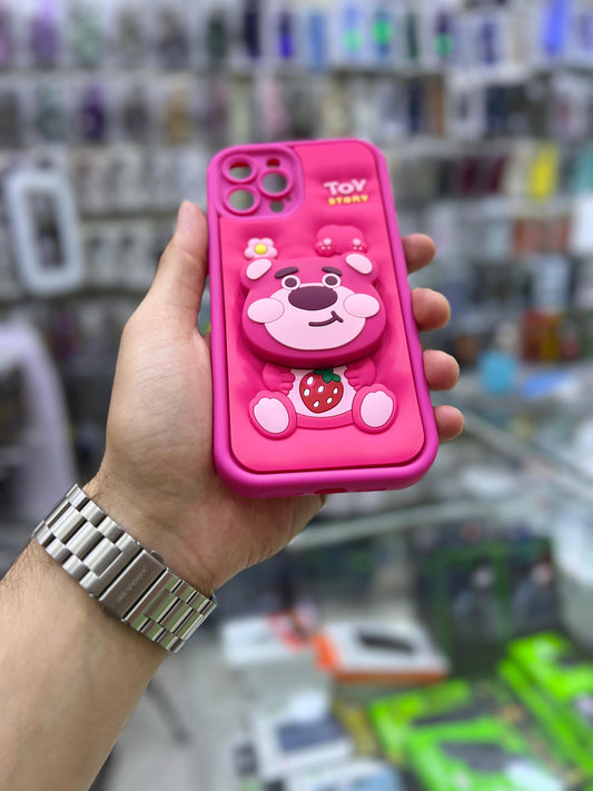 بوشيط سيليكون ثلاثي الأبعاد مع حامل مدمج  حماية وأناقة(IPHONE 12 PRO MAX)