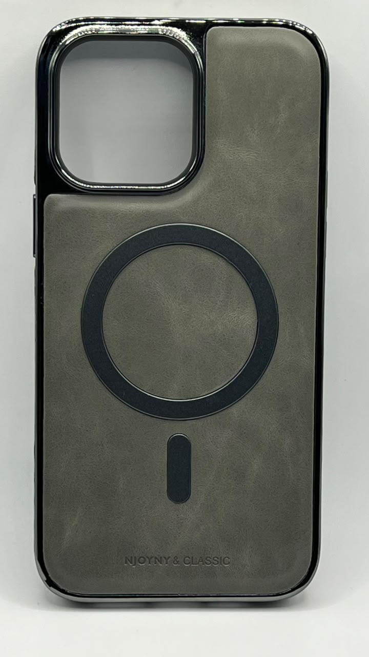 بوشيط جلد طبيعي فاخر للآيفون  تصميم أنيق وحماية متكاملة(IPHONE 14 PRO MAX)