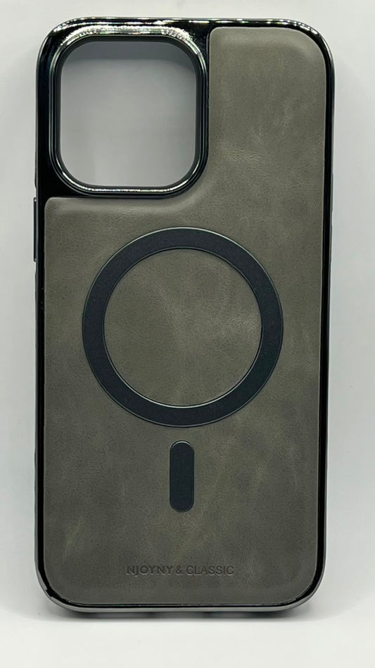 بوشيط جلد طبيعي فاخر للآيفون  تصميم أنيق وحماية متكاملة(IPHONE 14 PRO MAX)
