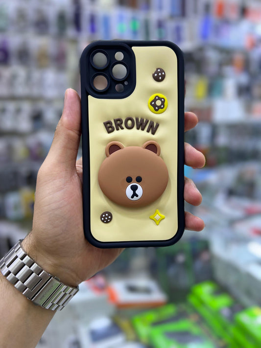 بوشيط سيليكون ثلاثي الأبعاد مع حامل مدمج  حماية وأناقة(IPHONE 12 PRO MAX)