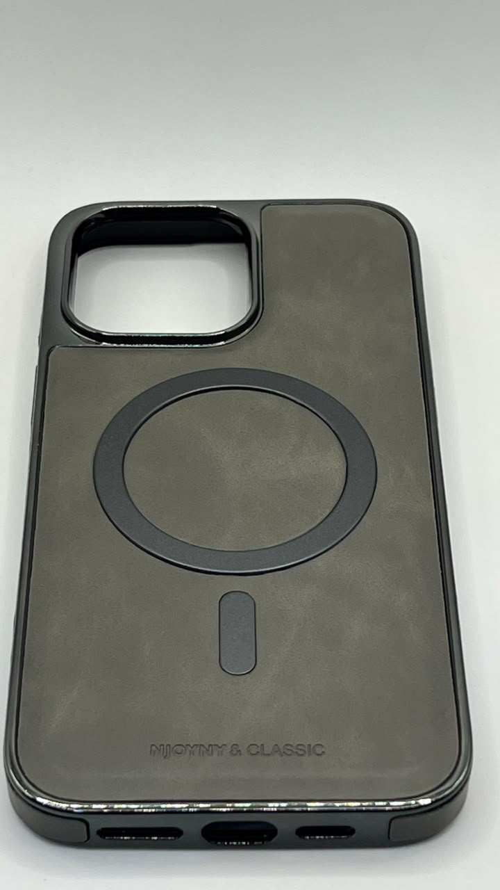 بوشيط جلد طبيعي فاخر للآيفون  تصميم أنيق وحماية متكاملة(IPHONE 14 PRO MAX)