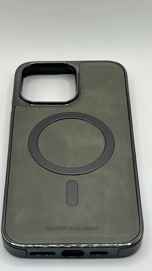 بوشيط جلد طبيعي فاخر للآيفون  تصميم أنيق وحماية متكاملة(IPHONE 14 PRO MAX)