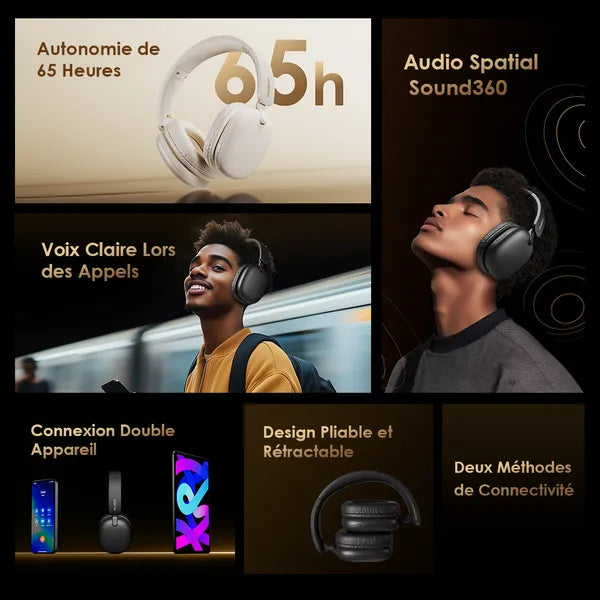 oraimo BoomPop Lite Écouteurs supra-auriculaires sans fil ENC