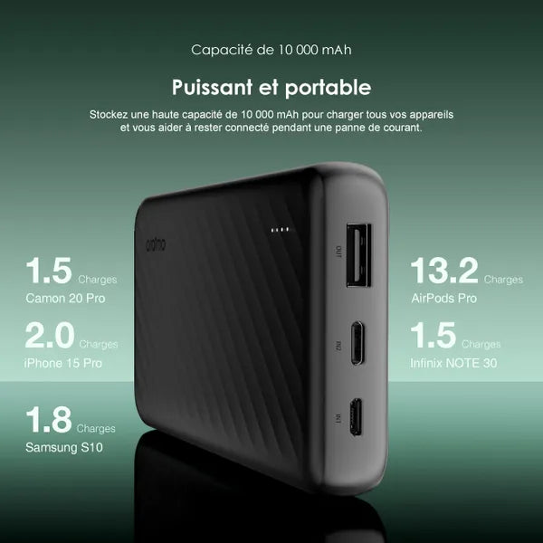 oraimo Slice Link Banque d'alimentation 10000mAh 12W