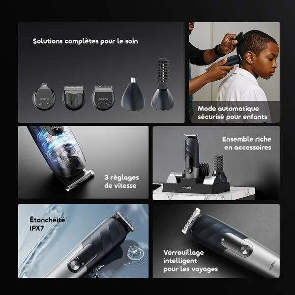oraimo UltraTrim Kit de toilettage automatique sans effort et sûr pour les enfants